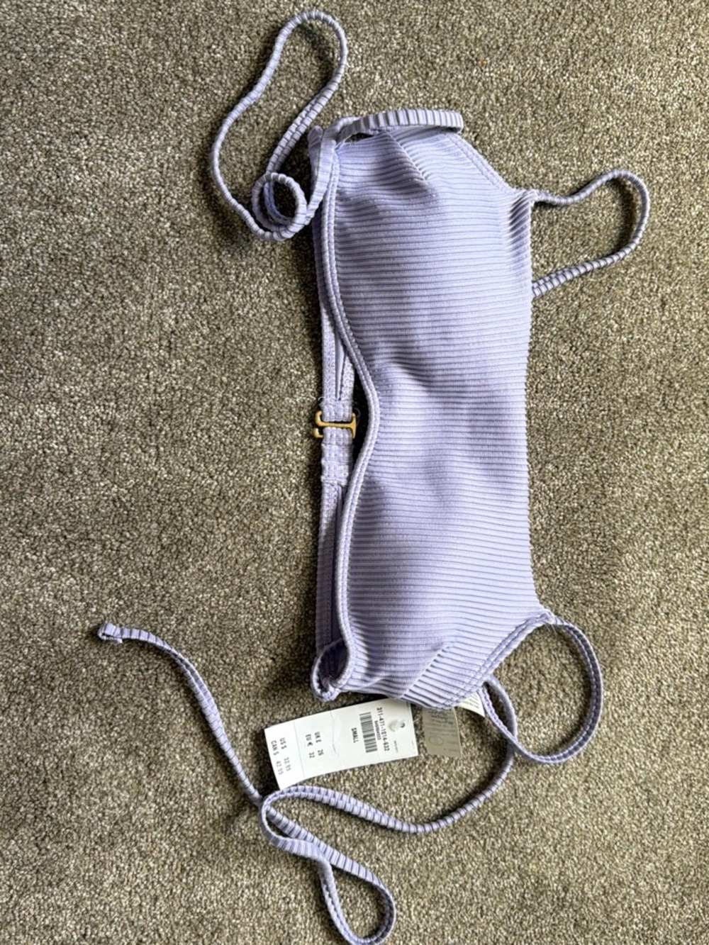 Hollister BNWT Lavender Ribbed Bandeau Bikini Top